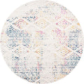 SAFAVIEH Tulum Collection Area Rug - 9' Round, Ivory & Blue, Moroccan Boho Tribal Design, Non-Shedding & Easy to Clean, Ideal for Living Room, Bedroom, Dining Space (TUL272C)