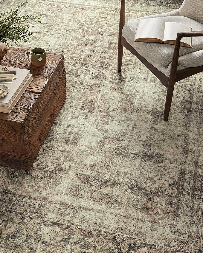 Loloi Magnolia Home by Joanna Gaines Sinclair Collection SIN-01 Pebble/Taupe 2'-3" x 9'-6", .25" Pile Height, Machine Washable, Runner Rug