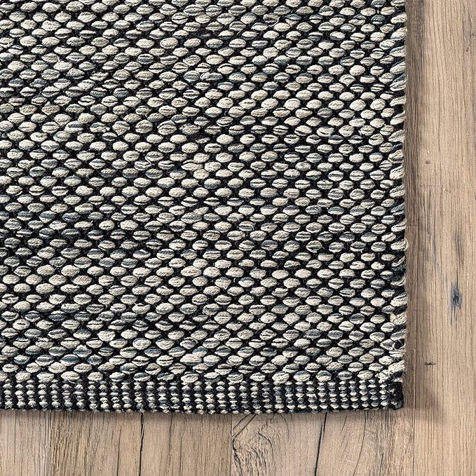 Nuloom Alessi Hand Woven, Grey, 11'6" x 14'6", Solid, Cotton, Soft and Gentle, High Traffic, Stain Resistant, Easy Clean, Durable Area Rug for Bedroom, Living Room, Dining Space, Den, Foyer, Entryway