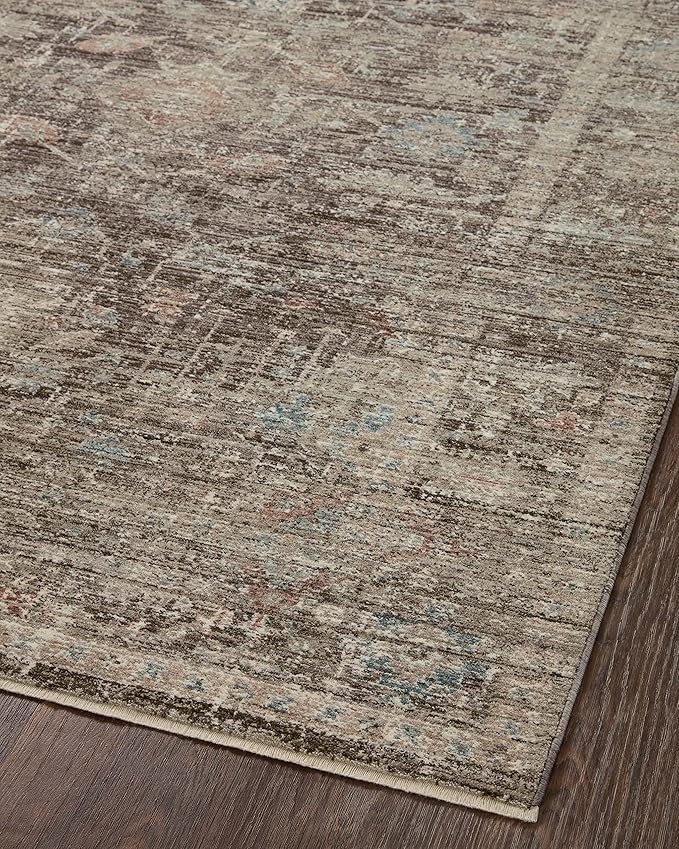 Loloi Magnolia Home by Joanna Gaines Millie Collection MIE-03 Charcoal/Dove 2'-3" x 3'-10", .25" Pile Height, Accent Rug