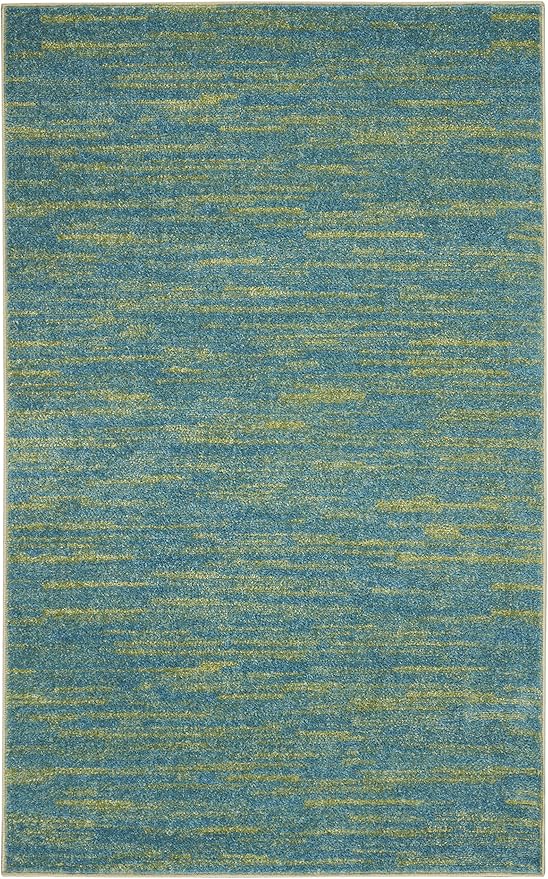 Nourison Home Nourison Essentials Blue Green 3' x 5' Area Rug - Easy Clean, Non Shedding, Bed Room, Living Room, Dining Room, Kitchen (3' x 5')