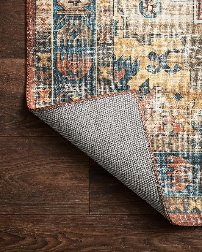 Loloi Skye Collection SKY-11 Rust/Blue 8'-0" x 8'-0" Round Area Rug