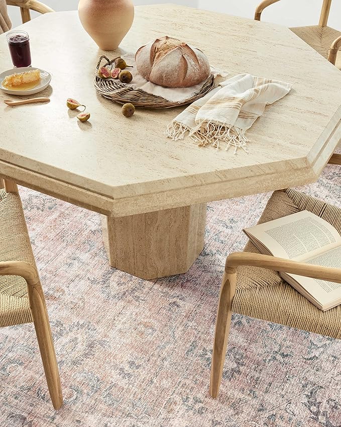 Loloi Skye Collection SKY-01 Blush/Grey 9'-0" x 12'-0" Area Rug