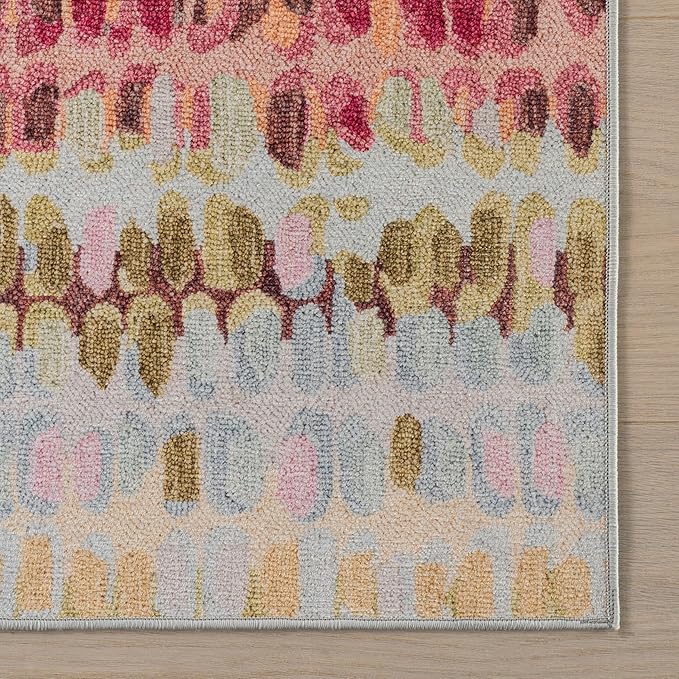 Dash & Albert Paint Chip Pastel Machine Washable Rug, 9.5 X 13.5 Feet, Multicolored Geometric Pattern