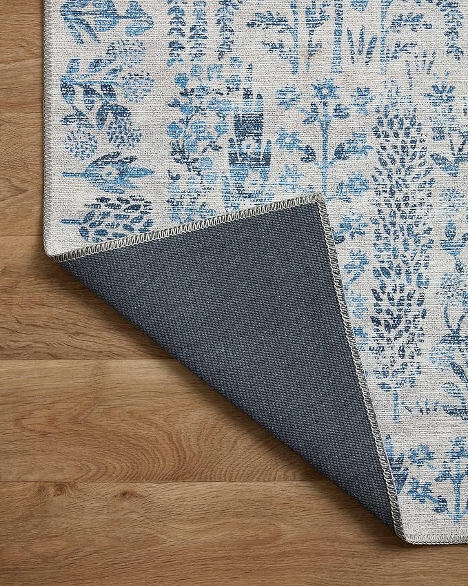 Loloi Rifle Paper Co. Maison Collection MAO-07 Blue 8'-4" x 11'-6", .19" Pile Height, Area Rug