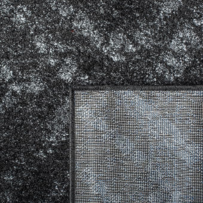 SAFAVIEH Adirondack Collection Area Rug - 6' Square, Dark Grey & Grey, Modern Diamond Distressed Design, Non-Shedding & Easy Care, Ideal for High Traffic Areas in Living Room, Bedroom (ADR131F)