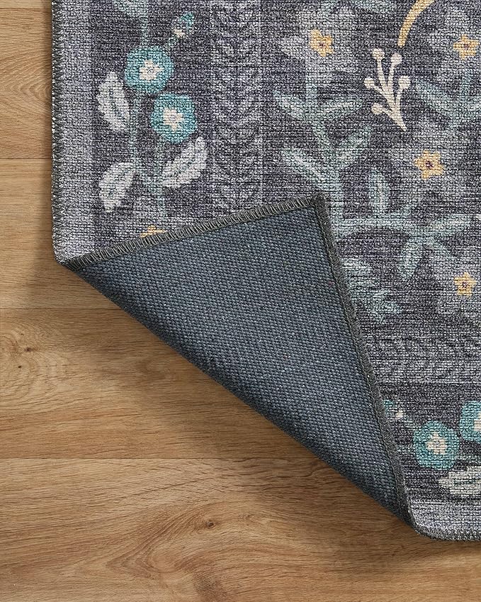 Loloi Rifle Paper Co. Maison Collection MAO-01 Nightingale Black 3'-9" x 5'-6", .19" Pile Height, Accent Rug