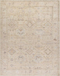 Hauteloom Nakia Bohemian Vintage Medallion Area Rug - Damask Floral Fade Look Carpet for Living Room - Farmhouse - Ivory, Cream, Medium Brown - 9'2" x 12' (9x12 Area Rug)