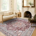 Washable Area Rug. Modern Farmhouse. Vintage. Turkish. Bohemian. Distressed. Oriental. Traditional. Rugs for Living Room. Dining. Bedroom. Office. Entryway. Foyer. (857RB, 9' x 12')
