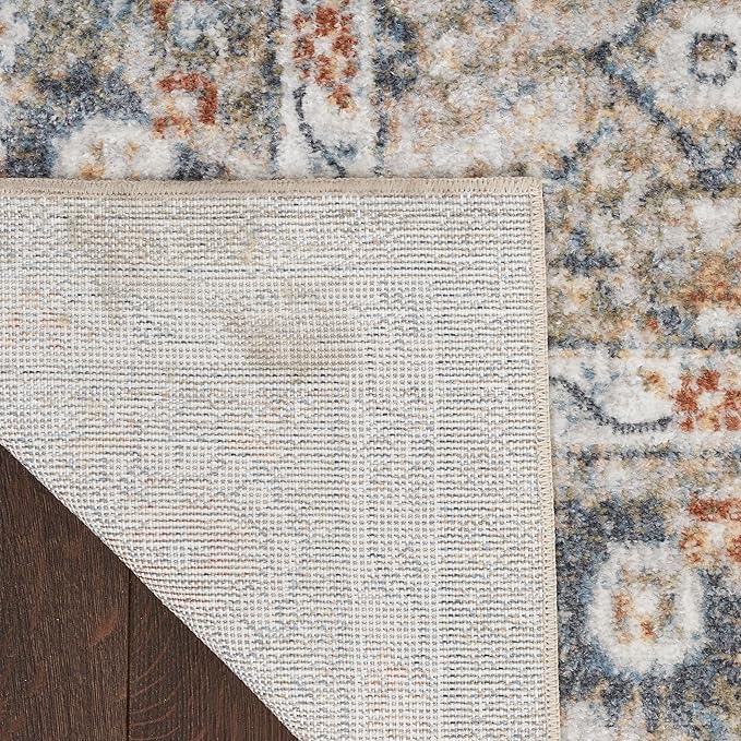 Nourison Home Astra Machine Washable Gold Grey 2'2" x 8' Area Rug - Easy Clean, Non Shedding, Bed Room, Living Room, Dining Room, Kitchen (8' Runner)