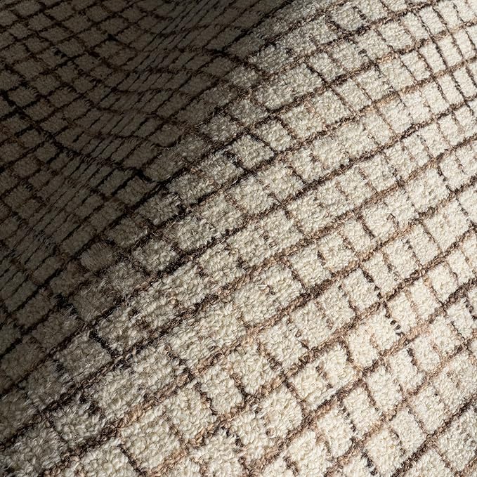 Rugs USA Melrose Cream, 8' Round, Handmade, Wool & Cotton, Soft and Cozy, High Traffic, Stain Resistant, Easy Clean, Durable Area Rug for Bedroom, Living Room, Dining Space, Den, Entryway