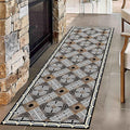 Abstract Black White Geometric Runner Rug, 2x10ft, Luxury Greek Key Rugs for Home Decorative, Greek Spiral Texture Home Decor Non Slip Rugs, Washable Soft Reduce Noise Mat for Bedroom