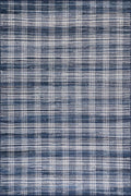 Dash & Albert Denim Plaid Blue Machine Washable Rug, 6 X 9 Feet, Blue/White Plaid Pattern