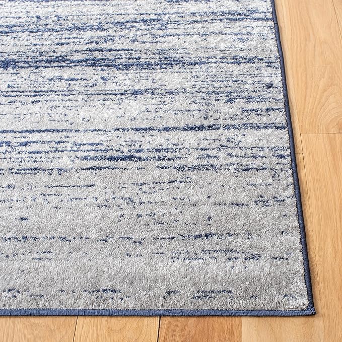 SAFAVIEH Adirondack Collection Area Rug - 11' Square, Navy & Grey, Modern Ombre Design, Non Shedding & Easy to Clean, Ideal for Living Room, Bedroom, Office, Dining Space (ADR113E)