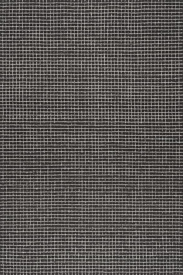 Rugs USA 5x8 Melrose Checked Wool Indoor Area Rug, Contemporary Farmhouse Charcoal/Ivory for Living Room, Bedroom, Office, Entryway, Hallway