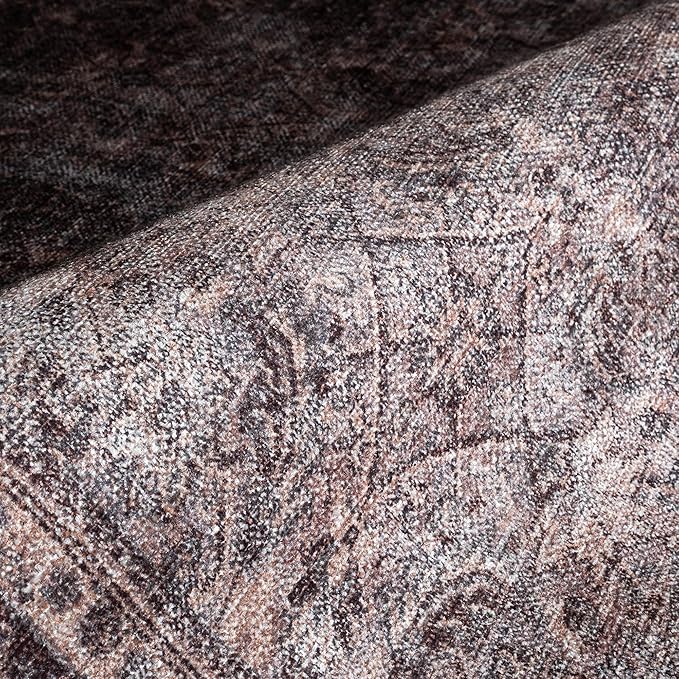 Fame Rugs Turkish Rug. Washable Vintage Oriental Antique Inspired Traditional Doormat Small Modern Area Rugs Luxury Entryway Entry Bedroom Bathroom Kitchen (397CB, 4'9 x 6'9)