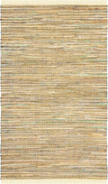SAFAVIEH Rag Rug Collection Area Rug - 5' x 8', Yellow & Multi, Handmade Boho Stripe Cotton, Ideal for High Traffic Areas in Living Room, Bedroom (RAR121H)