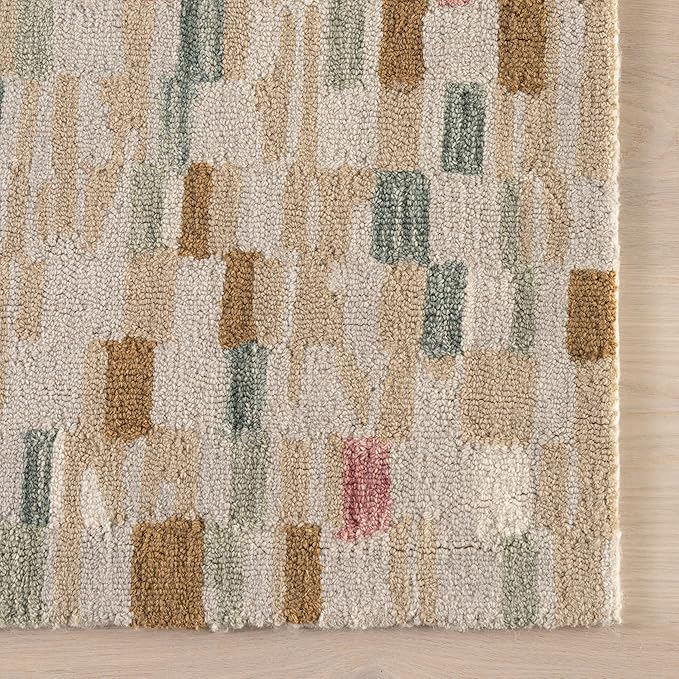 Dash & Albert Ashmore Multi Hand Micro Hooked Wool Rug, 9.5 X 13.5 Feet, Multicolored Geometric Pattern
