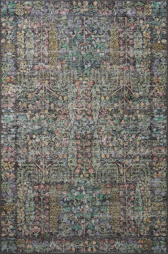 Loloi Rifle Paper Co. Maison Collection MAO-07 Charcoal 5'-0" x 7'-6", .19" Pile Height, Area Rug