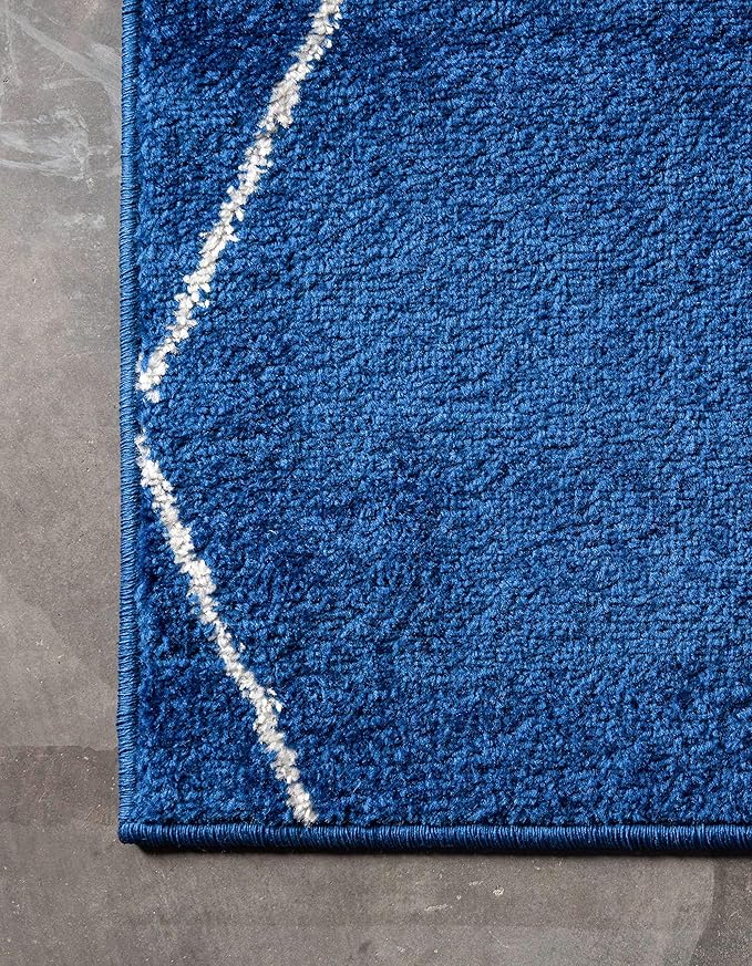 Unique Loom Trellis Frieze Collection Area Rug - Geometric (8' x 11', Navy Blue/ Ivory)