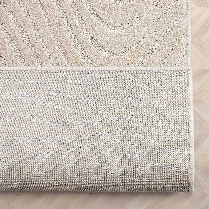 Well Woven Custom Size Hallway Stair Runner - Choose Your Length - 27 Inches Wide x 5 Feet Long Runner (27" x 5' Runner) Rug - Ivory Sibi Soft Touch, Modern Abstract - Hi-Lo Pile