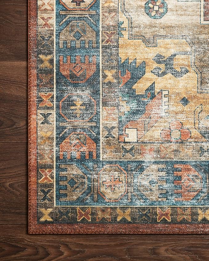 Loloi Skye Collection SKY-11 Rust/Blue 2'-6" x 12'-0" Runner Rug