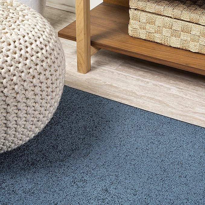 JONATHAN Y Haze Solid Low-Pile Navy 5x5 Square Indoor Area Rug, Coastal,Bohemian,Minimalist,Classic, Easy-Cleaning for Living Room,Bedroom,Kitchen,Pet Friendly,Non-Shedding (SEU100C-5SQ)
