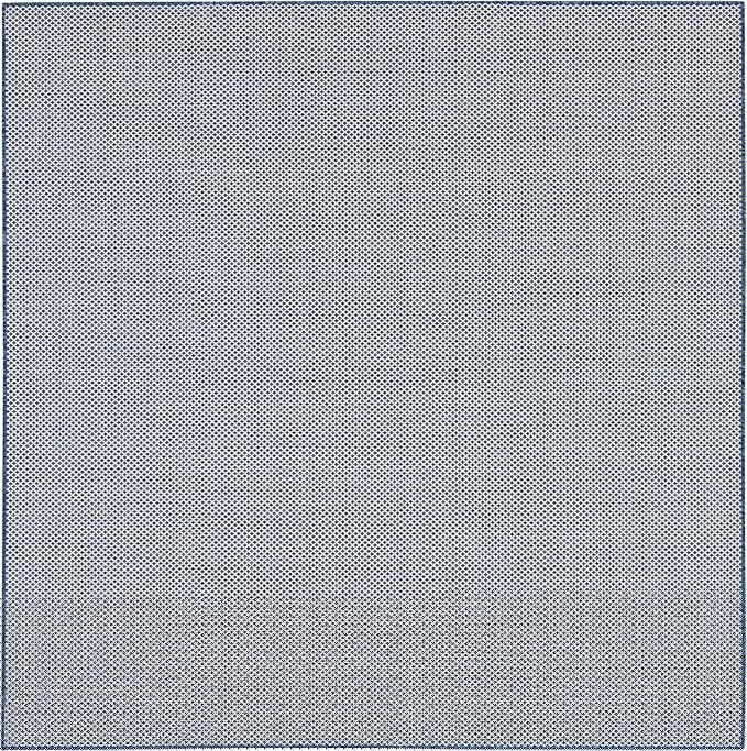 Nourison Home Courtyard Ivory Blue 8' x Square Area Rug - Easy Clean, Non Shedding, Bed Room, Living Room, Dining Room, Kitchen (8' x Square)