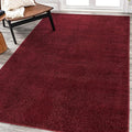 Eyely UES100Q-4 Supersoft Haze Solid Low-Pile Indoor Area Rug Casual;Contemporary;Solid;Traditional, Bedroom, Kitchen, Living Room, Easy-Cleaning, Non-Shedding, 4 X 6, Dark Red