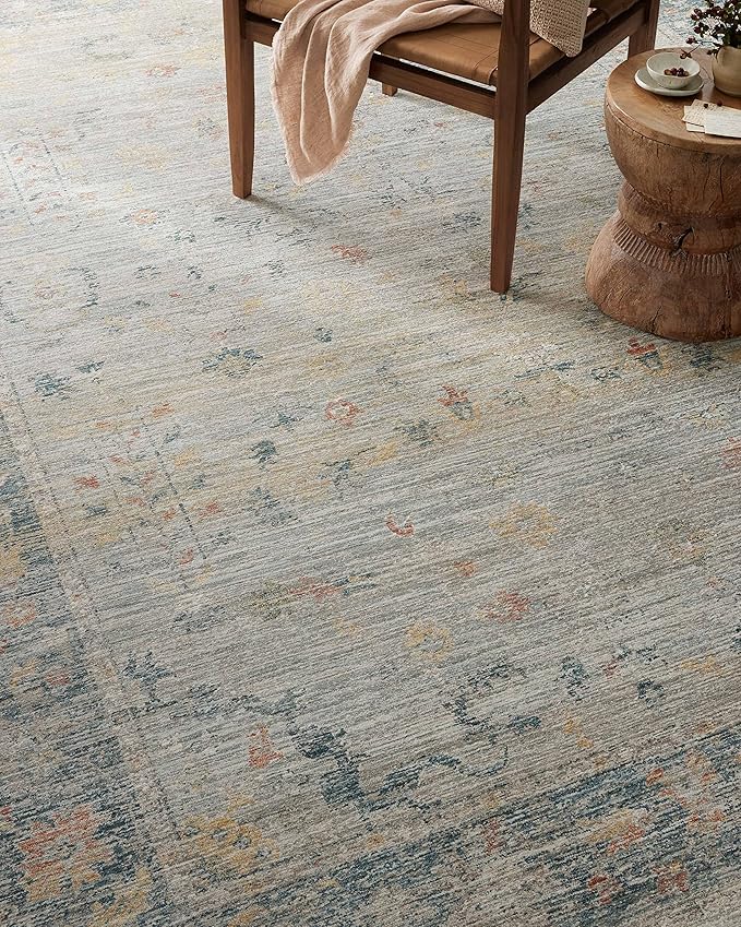 Loloi Magnolia Home by Joanna Gaines Millie Collection MIE-04 Slate/Multi 2'-3" x 3'-10", .25" Pile Height, Accent Rug