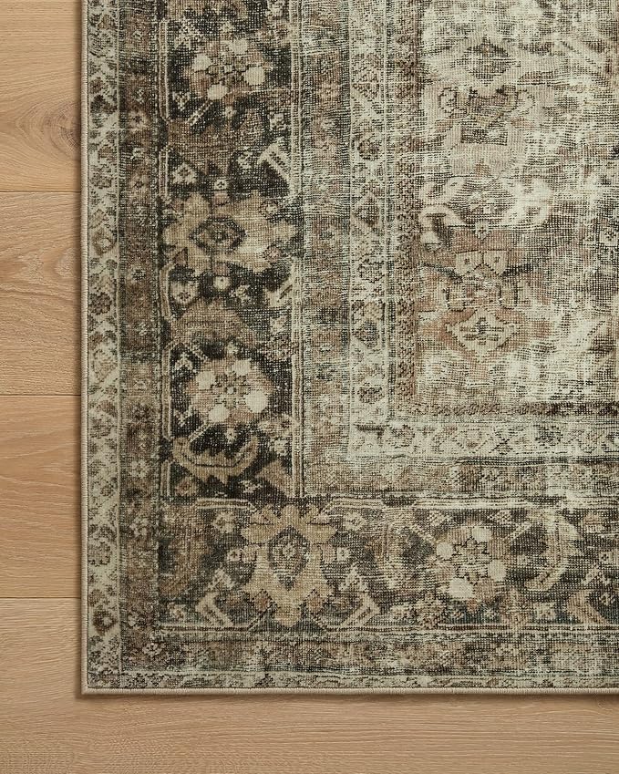 Loloi Magnolia Home by Joanna Gaines Sinclair Collection SIN-01 Pebble/Taupe 2'-3" x 11'-6", .25" Pile Height, Machine Washable, Runner Rug