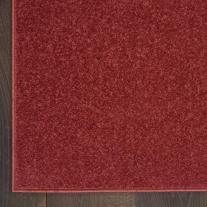 Nourison Home Nourison Essentials Brick Red 9' x Square Area Rug - Easy Clean, Non Shedding, Bed Room, Living Room, Dining Room, Kitchen (9' x Square)