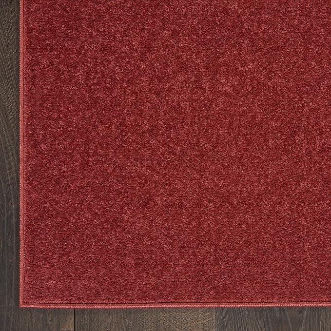 Nourison Home Nourison Essentials Brick Red 6' x 9' Area Rug - Easy Clean, Non Shedding, Bed Room, Living Room, Dining Room, Kitchen (6' x 9')
