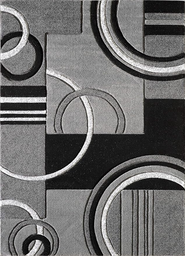 GLORY RUGS Area Rug Modern 5x7 Grey Soft Hand Carved Contemporary Floor Carpet with Premium Fluffy Texture for Indoor Living Dining Room and Bedroom Area