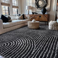 Rugshop Circles Arch Shag Area Rug Anthracite Dark Gray 7' 10" x 10' Perfect for Large Living Rooms, Dining Areas, or Master Bedrooms