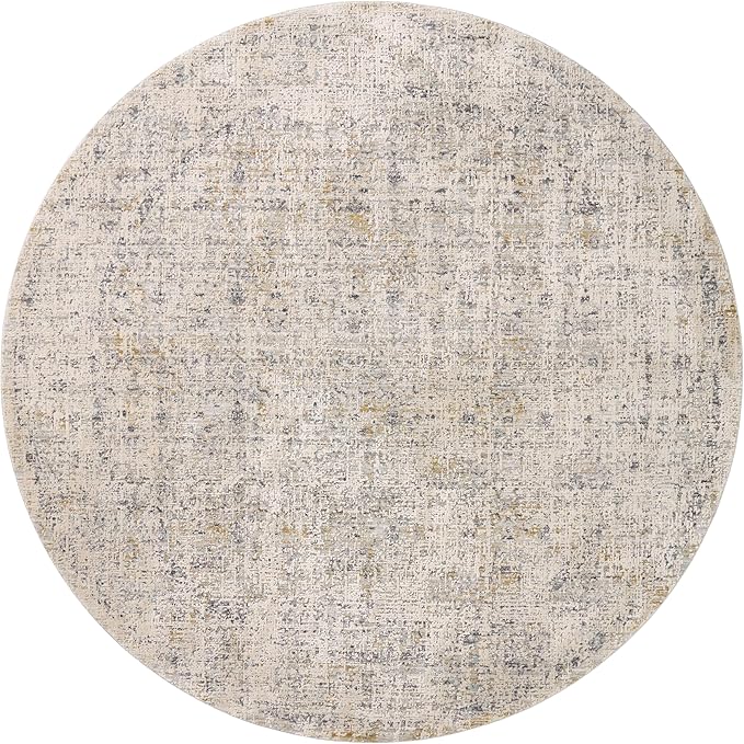 Loloi Amber Lewis Alie Collection ALE-02 Sand/Sky 5'-3'' x 5'-3'', .13'' Pile Height, Round Area Rug