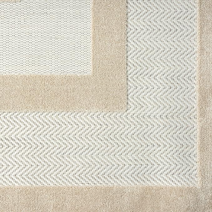 Abani Area Rugs - Modern Minimalist Pattern - Cream Rug for Living Room, Bedroom, Dining Room - Indoor/Outdoor - Easy to Clean - Non-Shedding - 4' x 6'