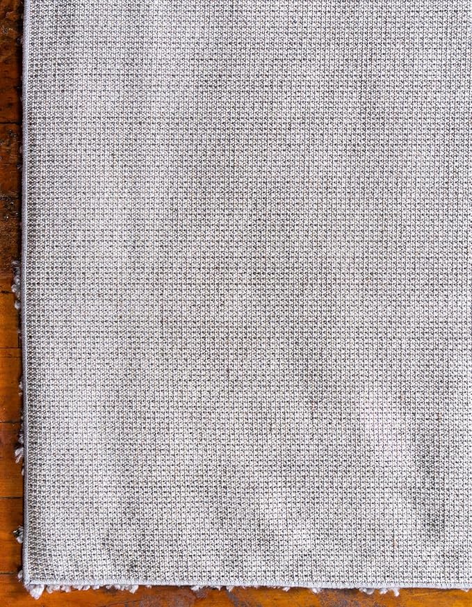 Unique Loom Davos Shag Collection Area Rug - Solid (2' 2" x 8' Runner, Sterling)