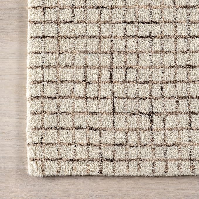 Rugs USA Melrose Cream, 8' Round, Handmade, Wool & Cotton, Soft and Cozy, High Traffic, Stain Resistant, Easy Clean, Durable Area Rug for Bedroom, Living Room, Dining Space, Den, Entryway