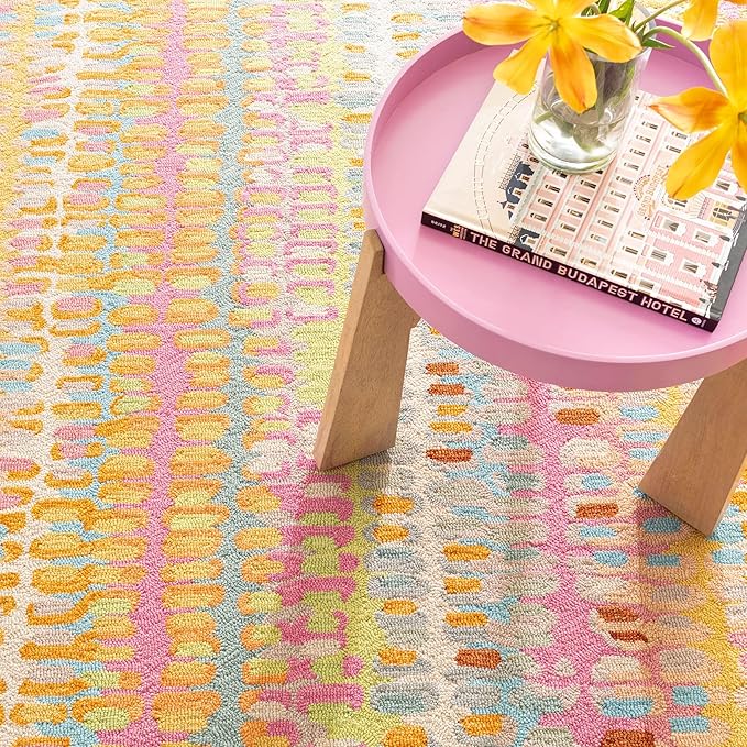 Dash and Albert Paint Chip Wool Area Rug - 3' x 5' Confetti Graphic Hand Micro Hooked Accent Rug - Durable, High Traffic Areas Hallway, Living Room, Stairs