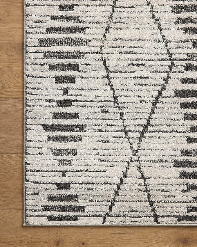 Loloi Kamala Collection KAM-02 Charcoal/Dove 6'-7" x 9'-6" Area Rug