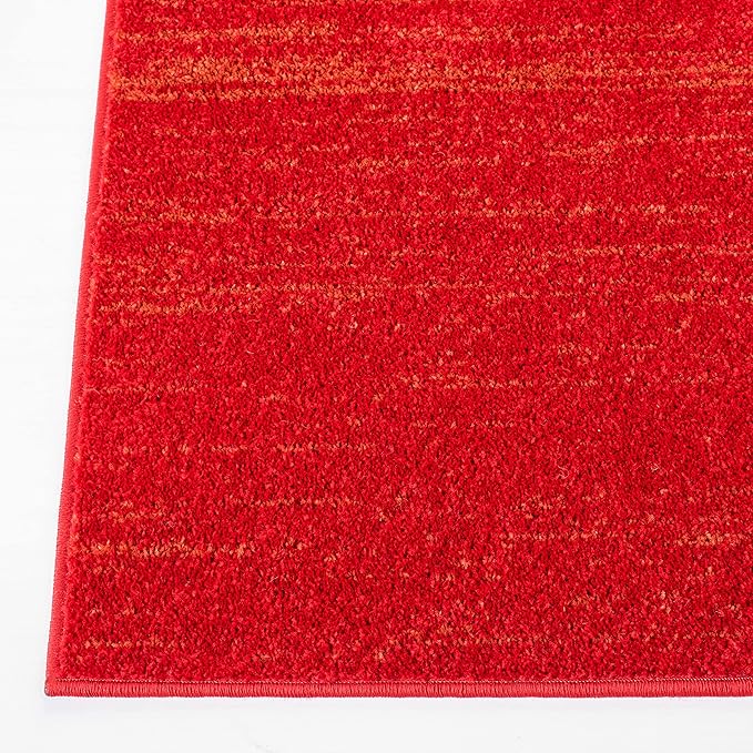 SAFAVIEH Adirondack Collection Area Rug - 6'7" Square, Red & Grey, Modern Ombre Design, Non Shedding & Easy to Clean, Ideal for Living Room, Bedroom, Office, Dining Space (ADR113Q)