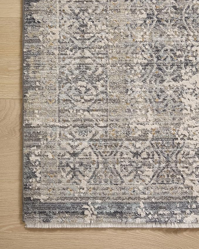 Loloi Amber Lewis Alie Collection ALE-04 Sky/Stone 2'-7'' x 12'-0'', .13'' Pile Height, Runner Rug