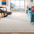 SAFAVIEH Area Rug 9x12 - Tulum Collection - Large - Ivory & Grey, Moroccan Boho Tribal Design, Non-Shedding & Easy to Clean, Ideal for Living Room, Bedroom, Dining Space (TUL272A)