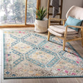 SAFAVIEH Madison Collection Accent Rug - 4' x 6', Dark Blue & Yellow, Boho Distressed Design, Non-Shedding & Easy Care, Ideal for High Traffic Areas in Entryway, Living Room, Bedroom (MAD418N)