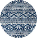 SAFAVIEH Tulum Collection Area Rug - 11' Round, Navy & Ivory, Moroccan Boho Tribal Design, Non-Shedding & Easy to Clean, Ideal for Living Room, Bedroom, Dining Space (TUL272N)