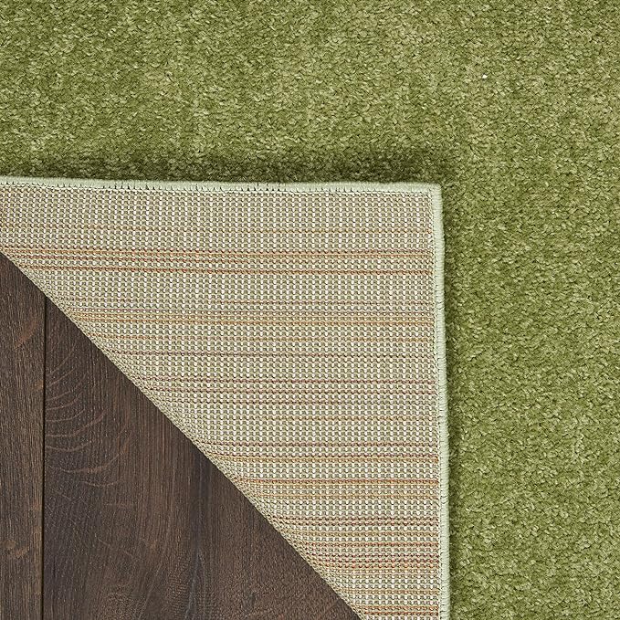 Nourison Home Nourison Essentials Green 9' x Square Area Rug - Easy Clean, Non Shedding, Bed Room, Living Room, Dining Room, Kitchen (9' x Square)