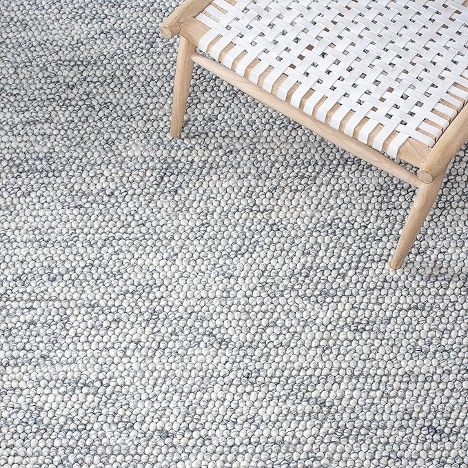SAFAVIEH Natura Collection Runner Rug - 2'3" x 16', Light Grey & Ivory, Handmade Wool Blend, Textured Design, Ideal for Hallway, Bedroom, Foyer (NAT620G)