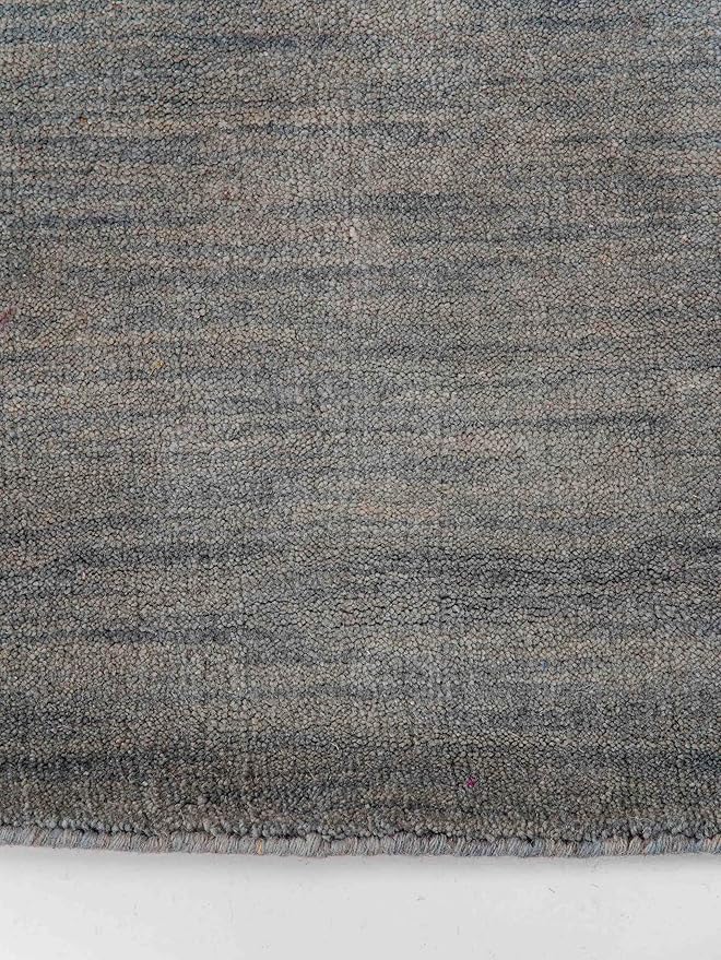 Hand Knotted Loom Wool ECO-Friendly Area Rugs - 6'x6', Octagon, Light Blue Color, Solid Plain Design, High Pile Handmade Anti Skid Area Rugs for Living Room, Bed Room (L00111)