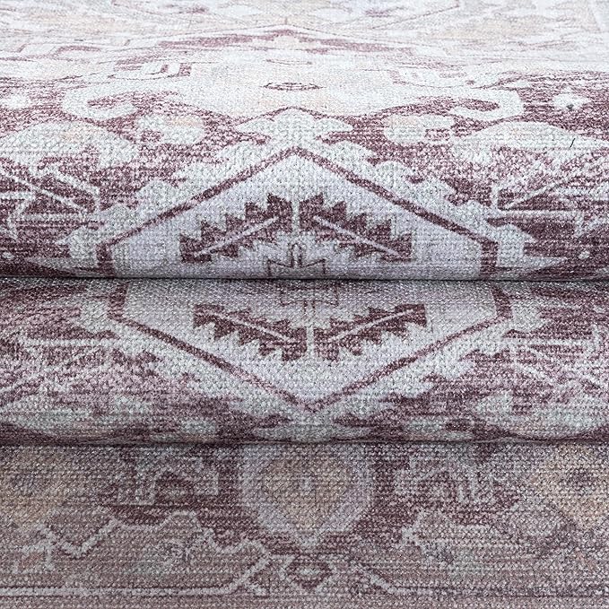 Washable Area Rug. Modern Farmhouse. Vintage. Turkish. Bohemian. Distressed. Oriental. Traditional. Rugs for Living Room. Dining. Bedroom. Office. Entryway. Foyer. (861PP, 5'9 x 8'9)